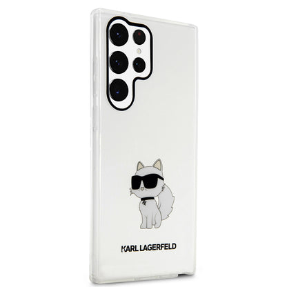 Puzdro pre Samsung Galaxy S23 Ultra S918, Karl Lagerfeld, Ikonik Choupette, Transparentné