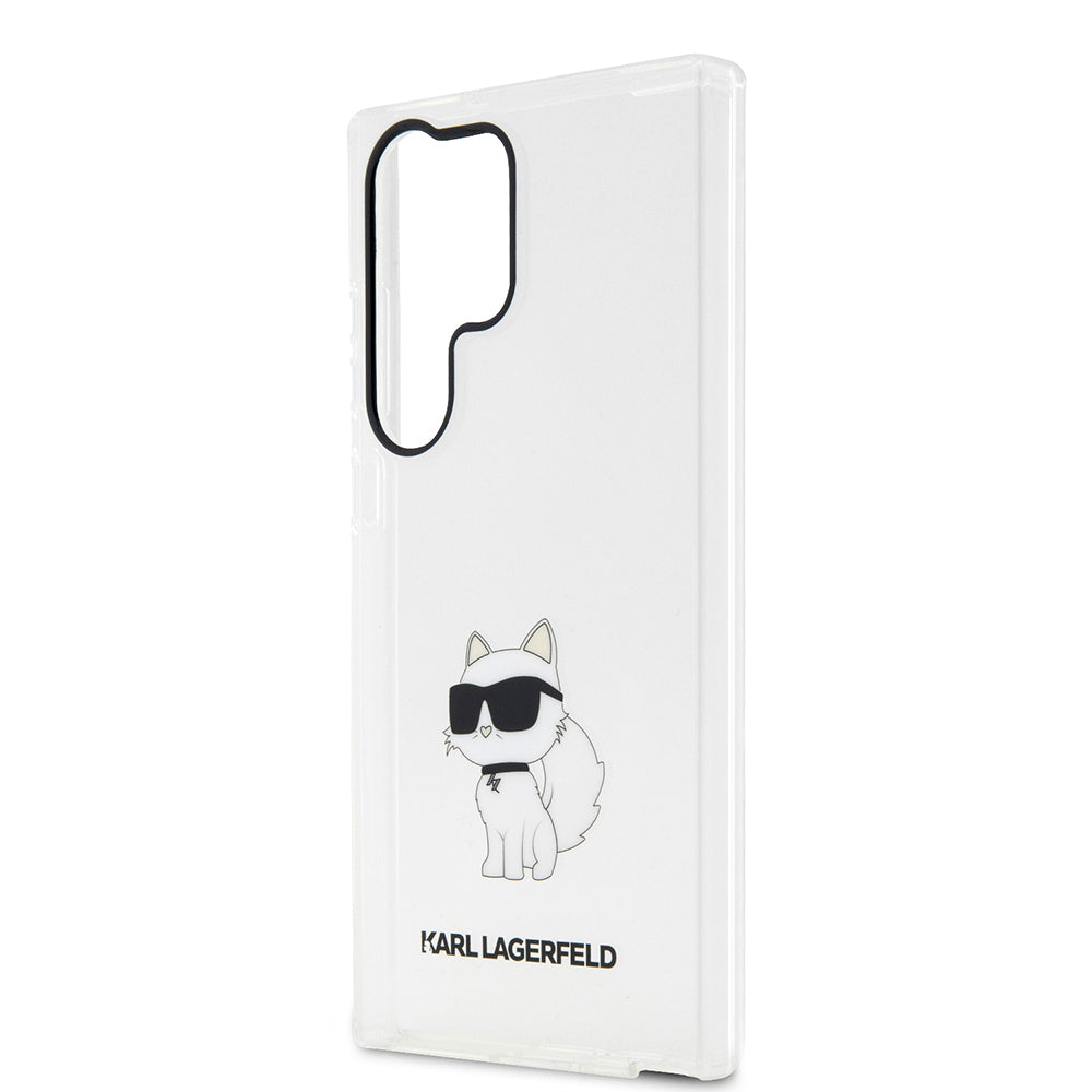 Puzdro pre Samsung Galaxy S23 Ultra S918, Karl Lagerfeld, Ikonik Choupette, Transparentné