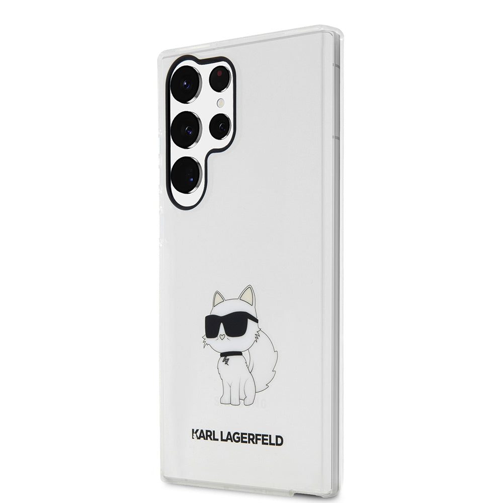 Puzdro pre Samsung Galaxy S23 Ultra S918, Karl Lagerfeld, Ikonik Choupette, Transparentné