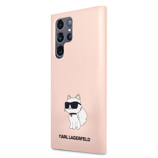 Case for Samsung Galaxy S23 Ultra S918, Karl Lagerfeld, Silicone Choupette, Pink