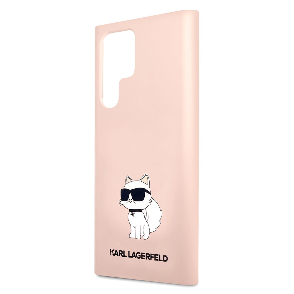 Puzdro pre Samsung Galaxy S23 Ultra S918, Karl Lagerfeld, Silicone Choupette, Ružová