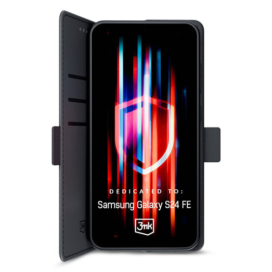 Puzdro na Samsung Galaxy S24 FE S721, 3MK, Peňaženka, Čierna