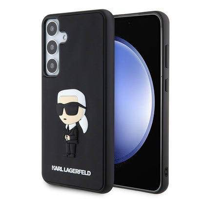Puzdro pre Samsung Galaxy S24+ S926, Karl Lagerfeld, 3D Rubber Ikonik Karl, Čierne