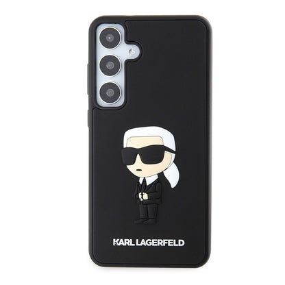 Puzdro pre Samsung Galaxy S24+ S926, Karl Lagerfeld, 3D Rubber Ikonik Karl, Čierne
