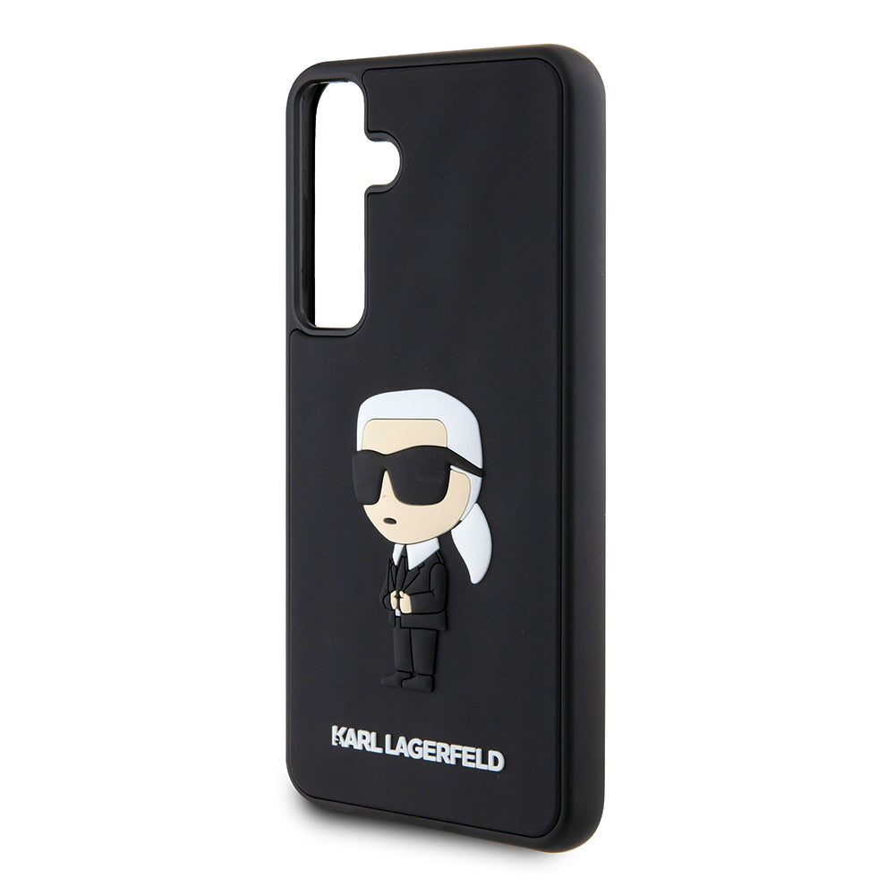 Puzdro pre Samsung Galaxy S24+ S926, Karl Lagerfeld, 3D Rubber Ikonik Karl, Čierne