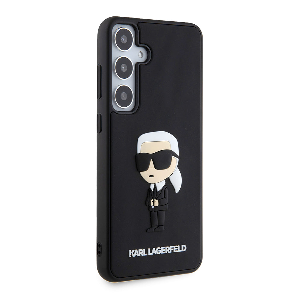 Puzdro pre Samsung Galaxy S24+ S926, Karl Lagerfeld, 3D Rubber Ikonik Karl, Čierne