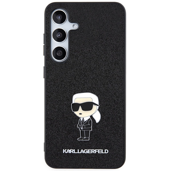 Puzdro pre Samsung Galaxy S24+ S926, Karl Lagerfeld, Glitter Ikonik Karl Logo, Čierne