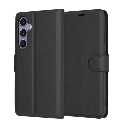 Puzdro pre Samsung Galaxy S24+ S926, Techsuit, kožené folio, čierne
