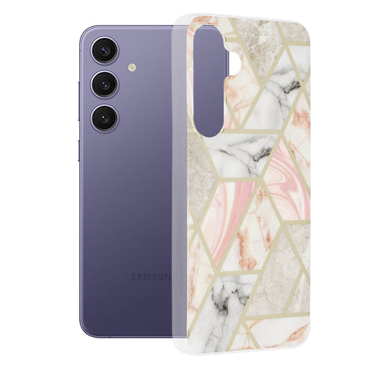 Puzdro pre Samsung Galaxy S24+ S926, Techsuit, Marble, Ružové