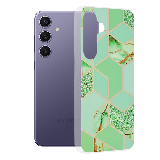 Puzdro pre Samsung Galaxy S24+ S926, Techsuit, Marble, Zelené