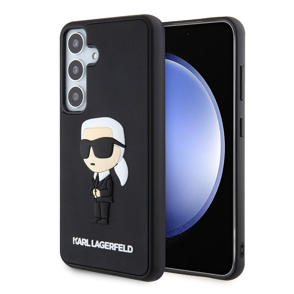 Puzdro pre Samsung Galaxy S24 S921, Karl Lagerfeld, 3D Rubber Ikonik Karl, Čierne