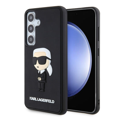 Puzdro pre Samsung Galaxy S24 S921, Karl Lagerfeld, 3D Rubber Ikonik Karl, Čierne