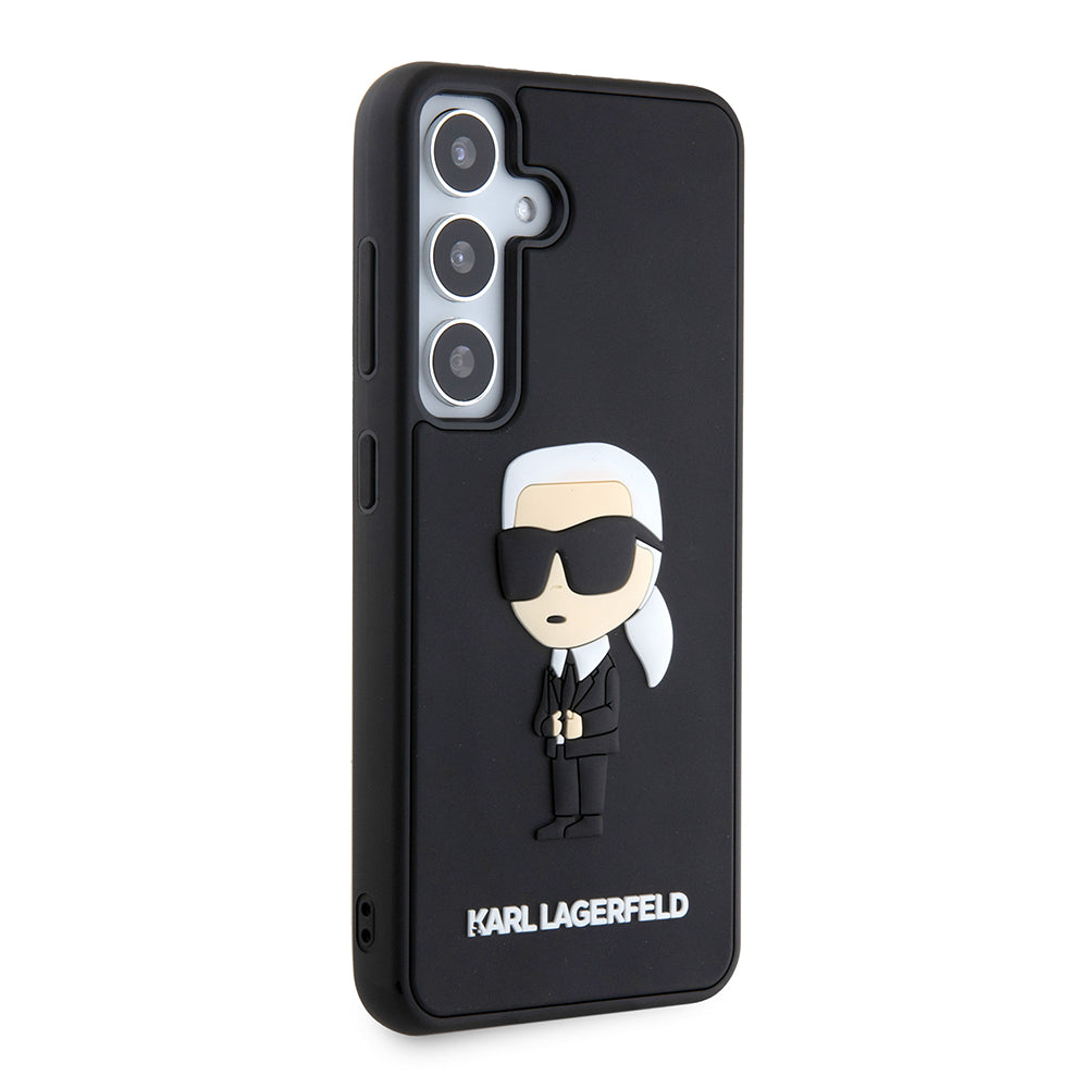Puzdro pre Samsung Galaxy S24 S921, Karl Lagerfeld, 3D Rubber Ikonik Karl, Čierne