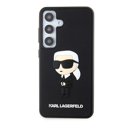 Puzdro pre Samsung Galaxy S24 S921, Karl Lagerfeld, 3D Rubber Ikonik Karl, Čierne