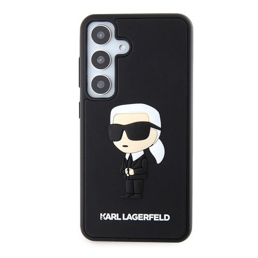 Puzdro pre Samsung Galaxy S24 S921, Karl Lagerfeld, 3D Rubber Ikonik Karl, Čierne