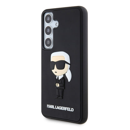 Puzdro pre Samsung Galaxy S24 S921, Karl Lagerfeld, 3D Rubber Ikonik Karl, Čierne