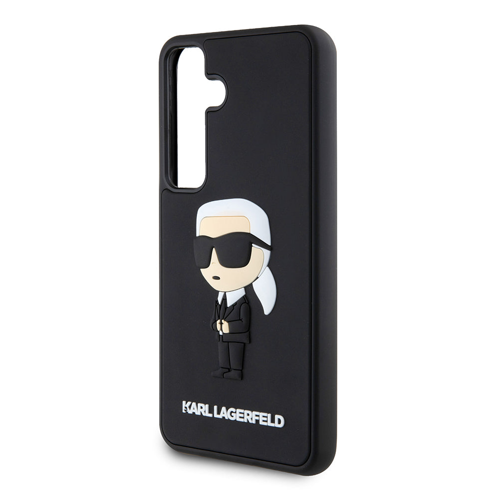 Puzdro pre Samsung Galaxy S24 S921, Karl Lagerfeld, 3D Rubber Ikonik Karl, Čierne