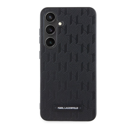 Puzdro pre Samsung Galaxy S24 S921, Karl Lagerfeld, Saffiano Mono Metal Logo, Čierne