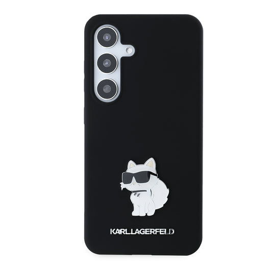Puzdro pre Samsung Galaxy S24 S921, Karl Lagerfeld, Silicone Choupette, Čierne