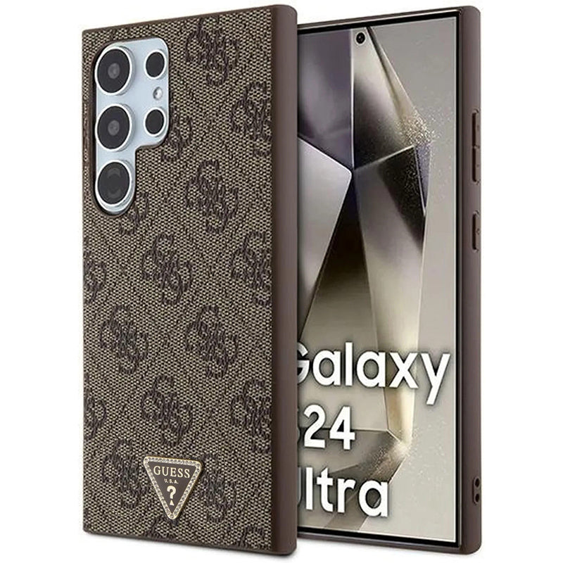Puzdro pre Samsung Galaxy S24 Ultra S928, Guess, 4G Triangle Strass, Hnedé
