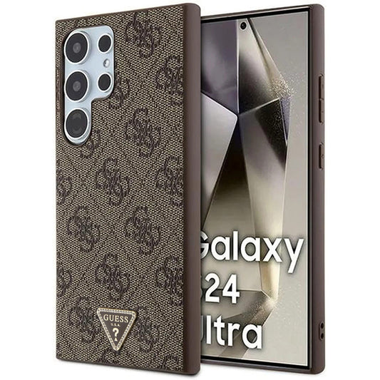Puzdro pre Samsung Galaxy S24 Ultra S928, Guess, 4G Triangle Strass, Hnedé