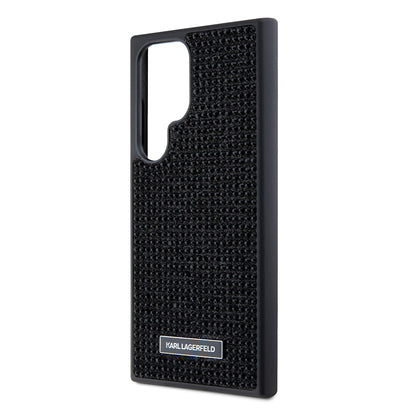 Case for Samsung Galaxy S24 Ultra S928, Karl Lagerfeld, Rhinestone Metal Plate, Black