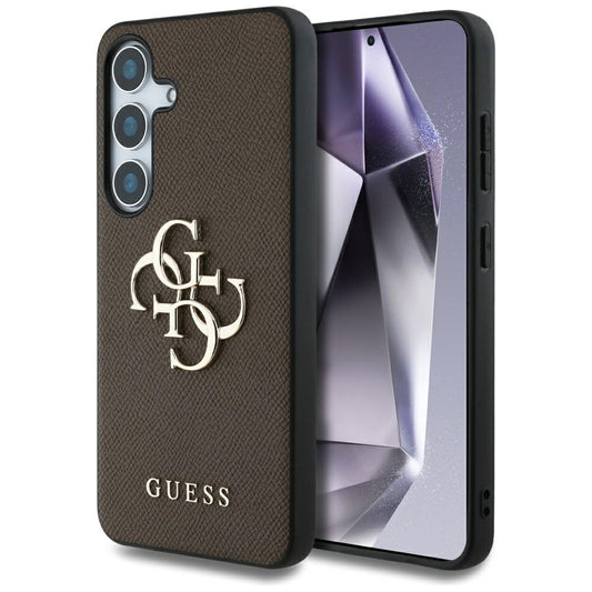 Puzdro pre Samsung Galaxy S25+ S936, Guess, 4G Grained Big and Classic Logo, Hnedá