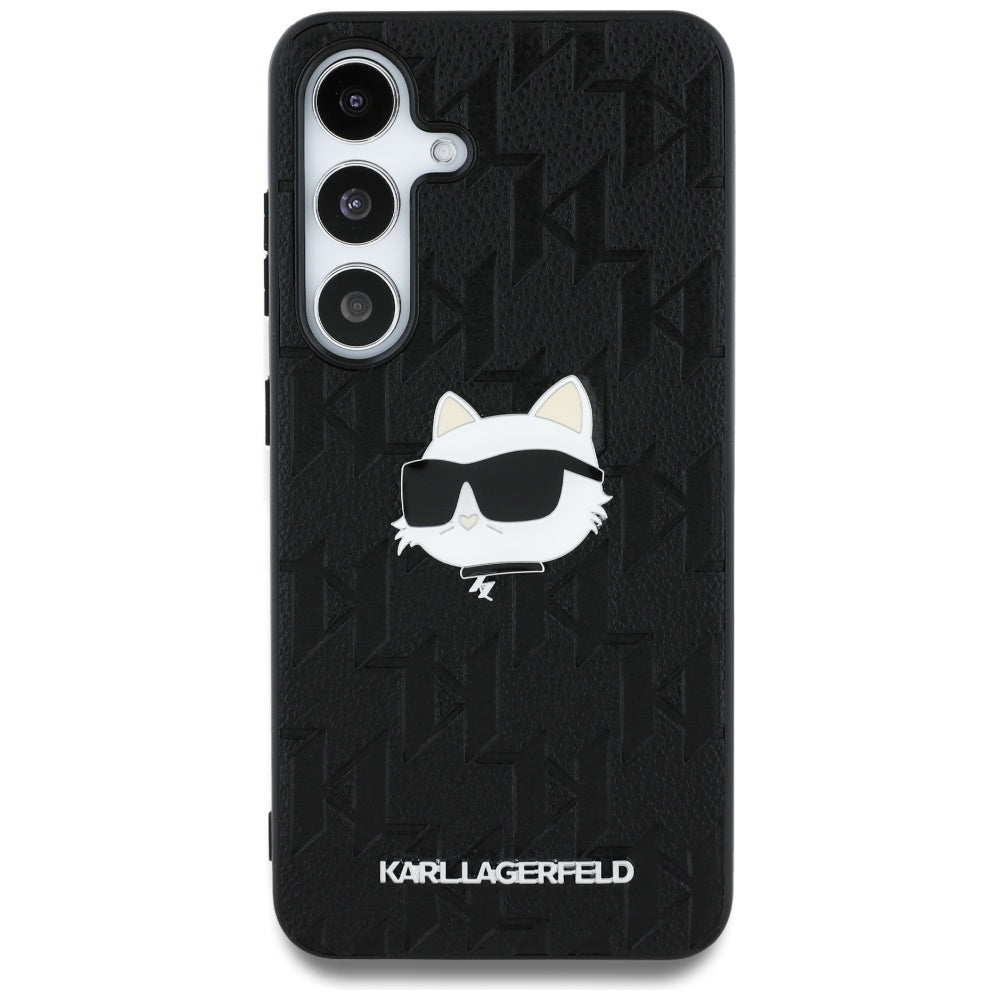Puzdro pre Samsung Galaxy S25+ S936, Karl Lagerfeld, Monogram Choupette's Head, Čierne