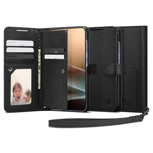 Puzdro pre Samsung Galaxy S25+ S936, Spigen, Wallet S, Čierne ACS09125