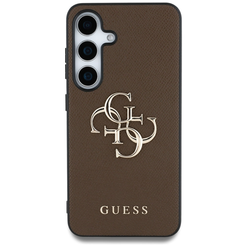 Puzdro pre Samsung Galaxy S25 S931, Guess, 4G Grained Big and Classic Logo, Hnedá