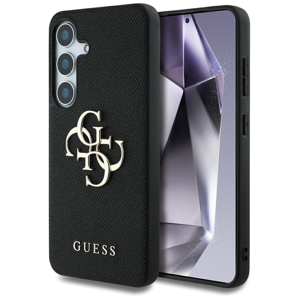 Puzdro pre Samsung Galaxy S25 S931, Guess, 4G Grained Big and Classic Logo, Čierne