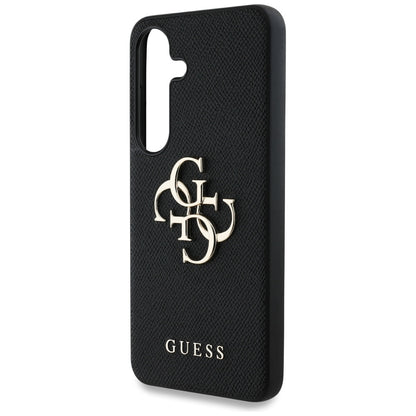 Puzdro pre Samsung Galaxy S25 S931, Guess, 4G Grained Big and Classic Logo, Čierne