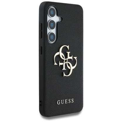 Puzdro pre Samsung Galaxy S25 S931, Guess, 4G Grained Big and Classic Logo, Čierne