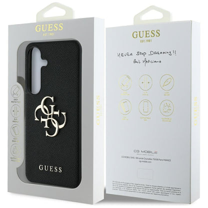 Puzdro pre Samsung Galaxy S25 S931, Guess, 4G Grained Big and Classic Logo, Čierne
