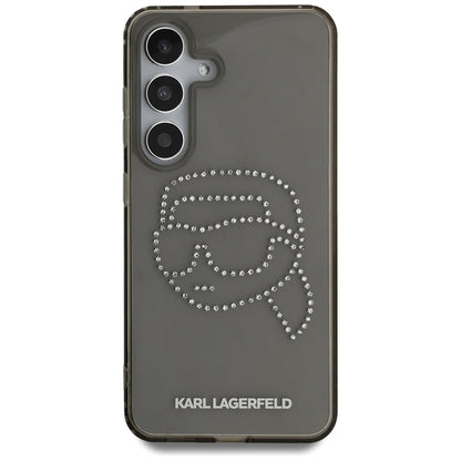 Puzdro pre Samsung Galaxy S25 S931, Karl Lagerfeld, IML Rhinestones Karl's Head, Čierne
