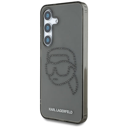 Puzdro pre Samsung Galaxy S25 S931, Karl Lagerfeld, IML Rhinestones Karl's Head, Čierne