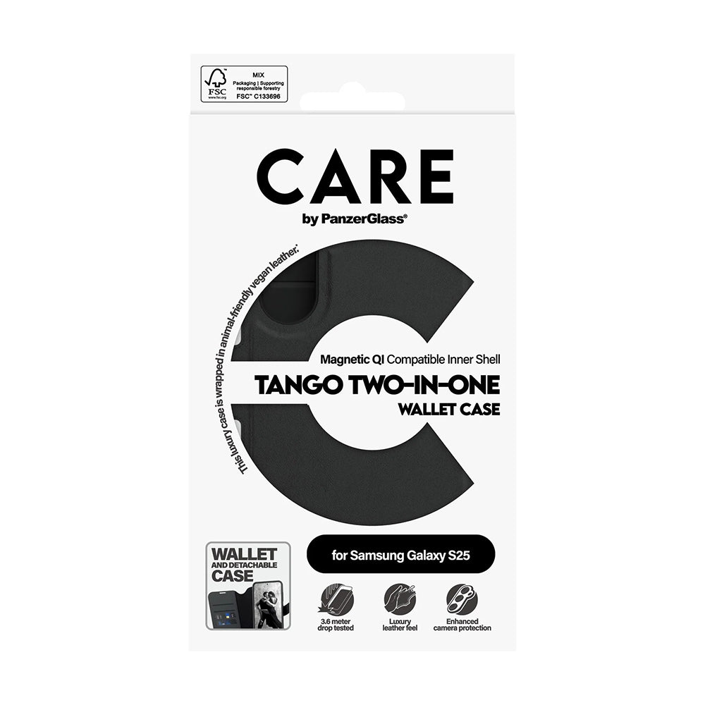 Puzdro pre Samsung Galaxy S25 S931, PanzerGlass, Care Feature Tango Two-in-One, Čierne