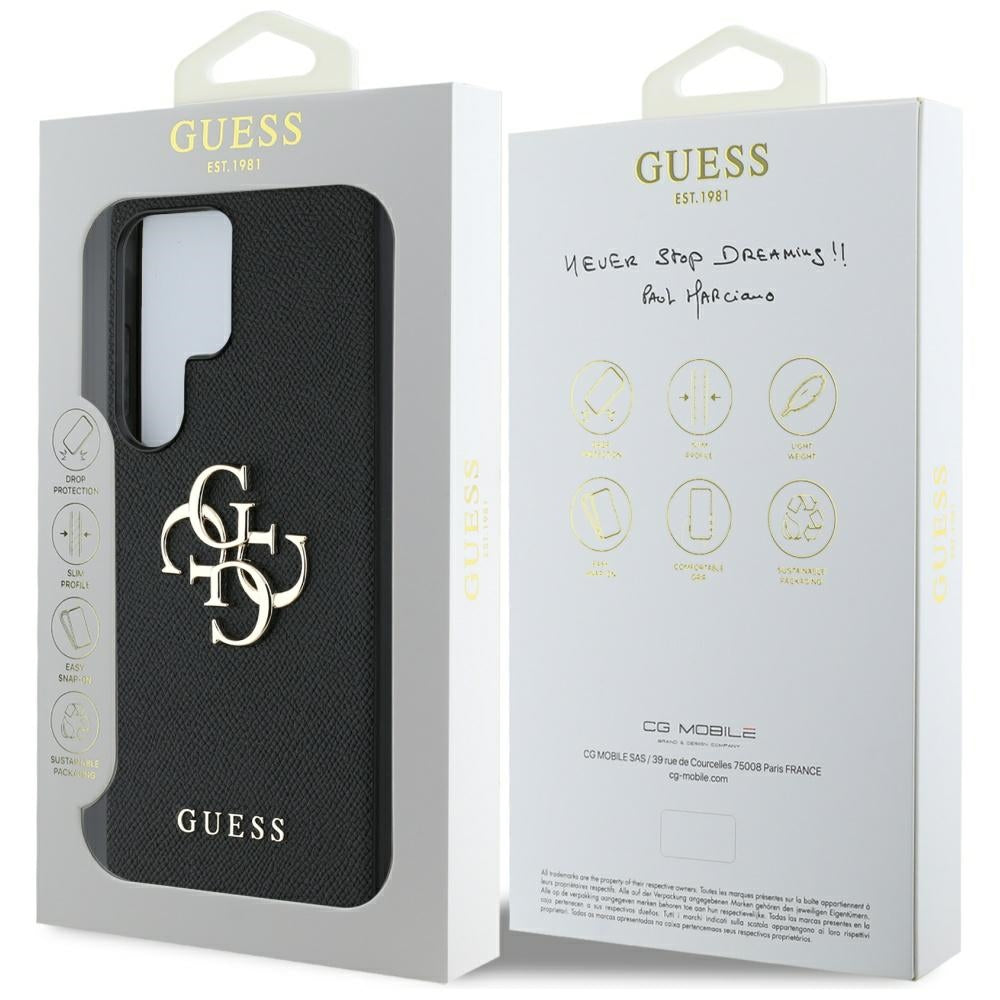 Puzdro pre Samsung Galaxy S25 Ultra S938, Guess, 4G Grained Big and Classic Logo, Čierne