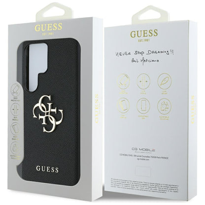 Puzdro pre Samsung Galaxy S25 Ultra S938, Guess, 4G Grained Big and Classic Logo, Čierne