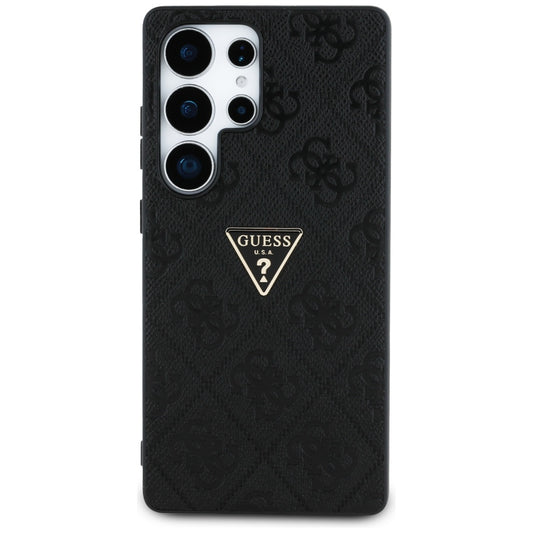 Puzdro pre Samsung Galaxy S25 Ultra S938, Guess, Grained Hot Stamp 4G Triangle, Čierne