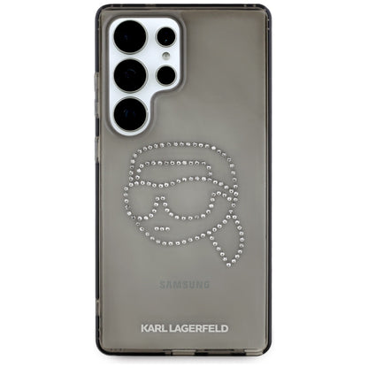 Puzdro pre Samsung Galaxy S25 Ultra S938, Karl Lagerfeld, IML Rhinestones Karl's Head, Čierne