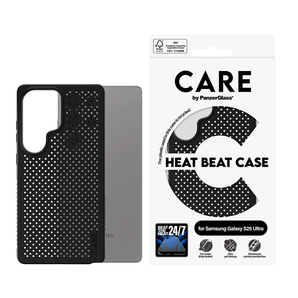 Puzdro pre Samsung Galaxy S25 Ultra S938, PanzerGlass, Care Feature Heat Beat, Čierne
