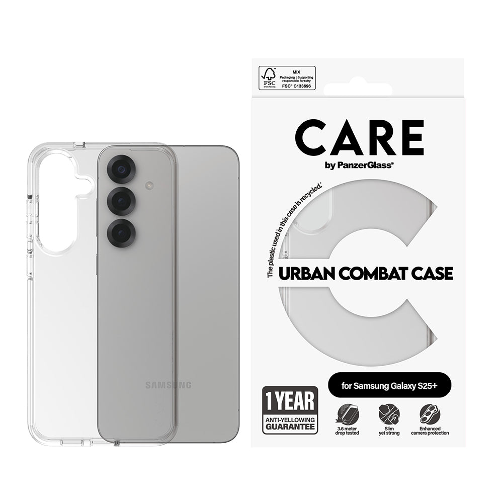 Case for Samsung Galaxy S25 Ultra S938, PanzerGlass, Urban Combat Care, Transparent