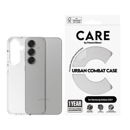 Case for Samsung Galaxy S25 Ultra S938, PanzerGlass, Urban Combat Care, Transparent