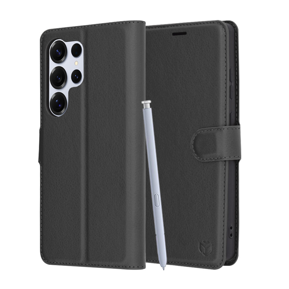Puzdro pre Samsung Galaxy S25 Ultra S938, Techsuit, kožené folio, čierne
