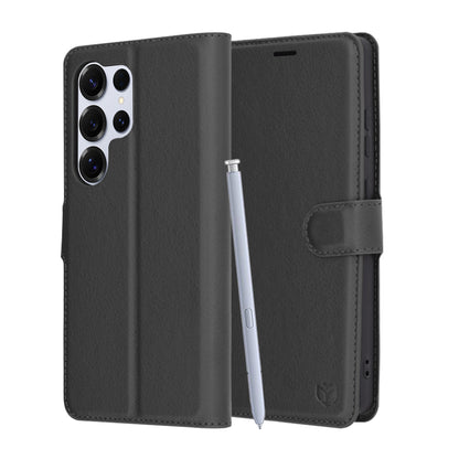 Puzdro pre Samsung Galaxy S25 Ultra S938, Techsuit, kožené folio, čierne