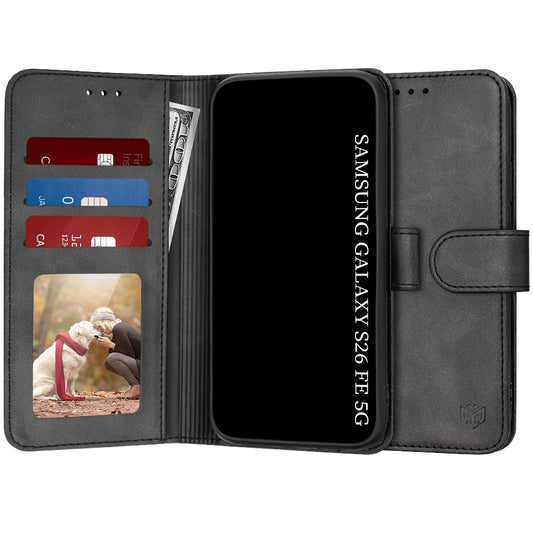 Puzdro pre Samsung Galaxy S26 FE / S25 FE, Techsuit, Diary Book, Čierne