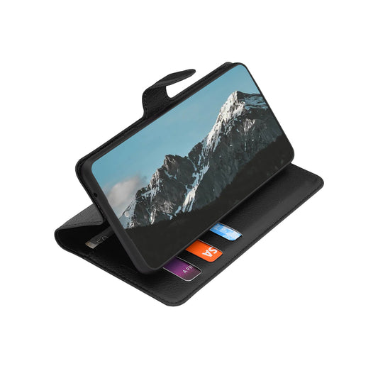 Puzdro na Samsung Galaxy S26 FE / S25 FE, Techsuit, kožené folio, čierne
