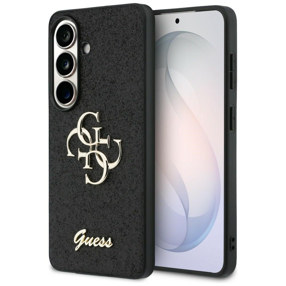 Puzdro pre Samsung Galaxy S26 S942, Guess, Fixed Glitter Big 4G Metal Frame, Čierne