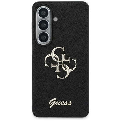 Puzdro pre Samsung Galaxy S26 S942, Guess, Fixed Glitter Big 4G Metal Frame, Čierne
